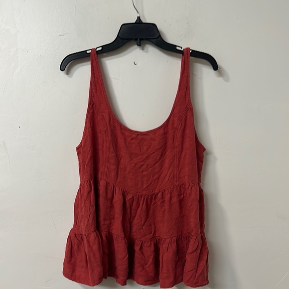 American Eagle Outfitters Red orange Smocked Tiered Camisole - Picture 1 of 2
